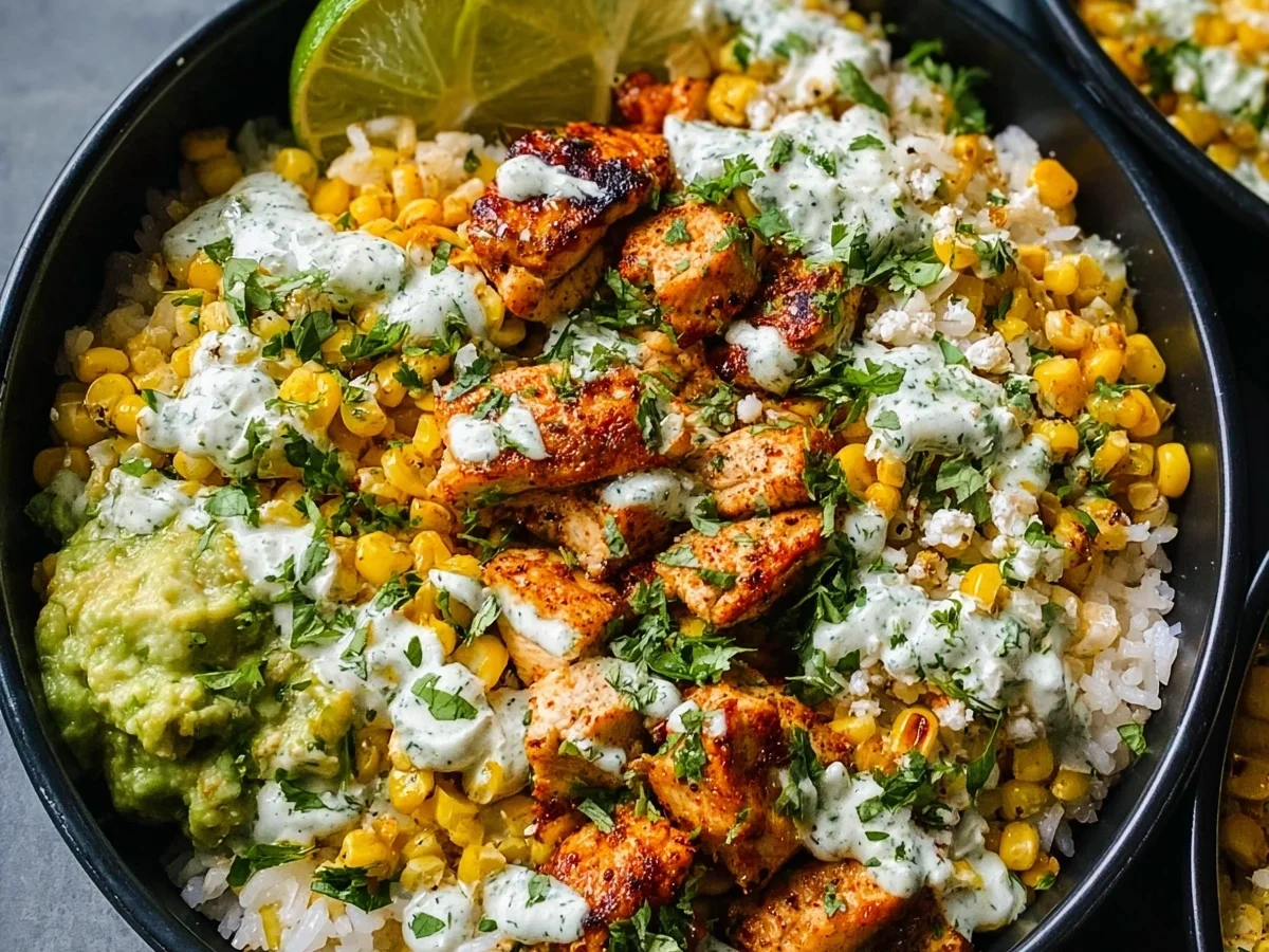 30-Minute Street Corn Chicken Rice Bowl - Image 1