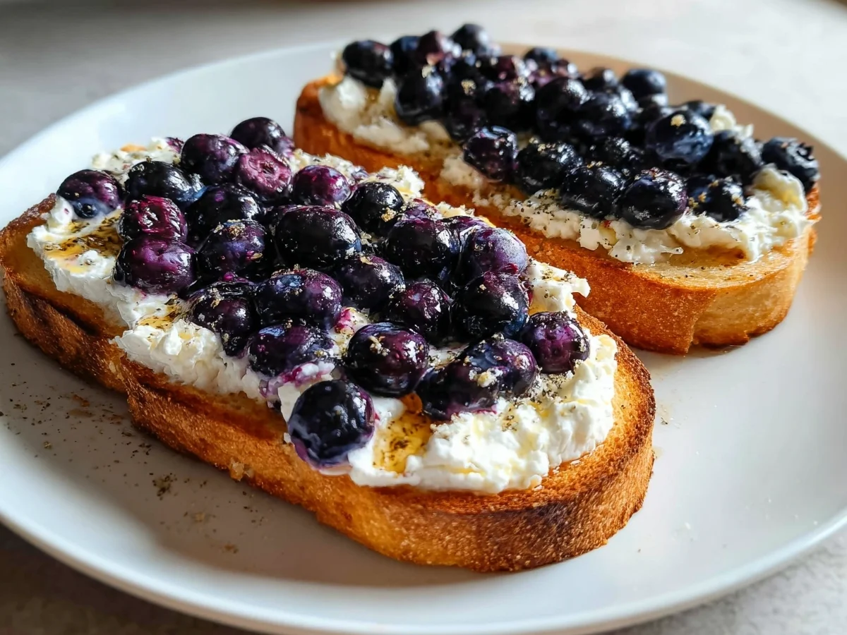Crispy Air Fryer Blueberry Cottage Cheese Toast - Image 2