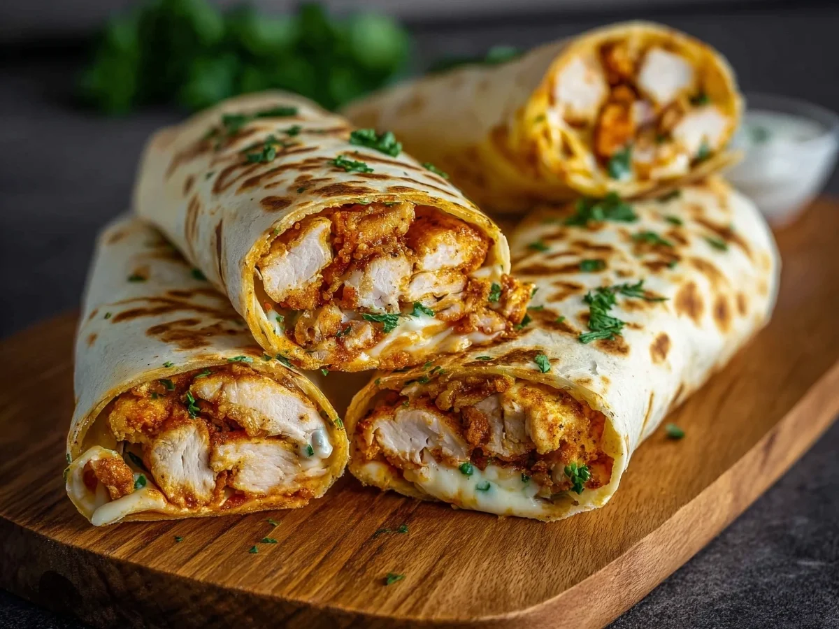 Crispy Air Fryer Chicken & Mozzarella Wraps - Image 2
