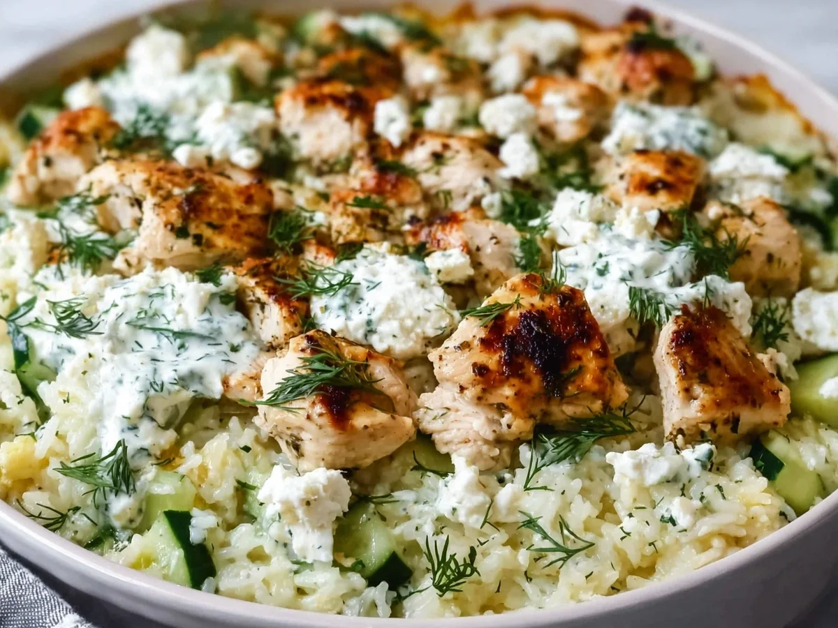 Dump-and-Bake Chicken Tzatziki Casserole: Easy Weeknight Meal - Image 1