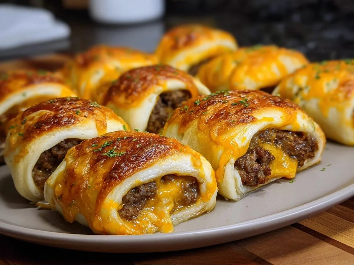 Easy Beef Cheeseburger Rollups: Quick Dinner & Appetizer - Image 1