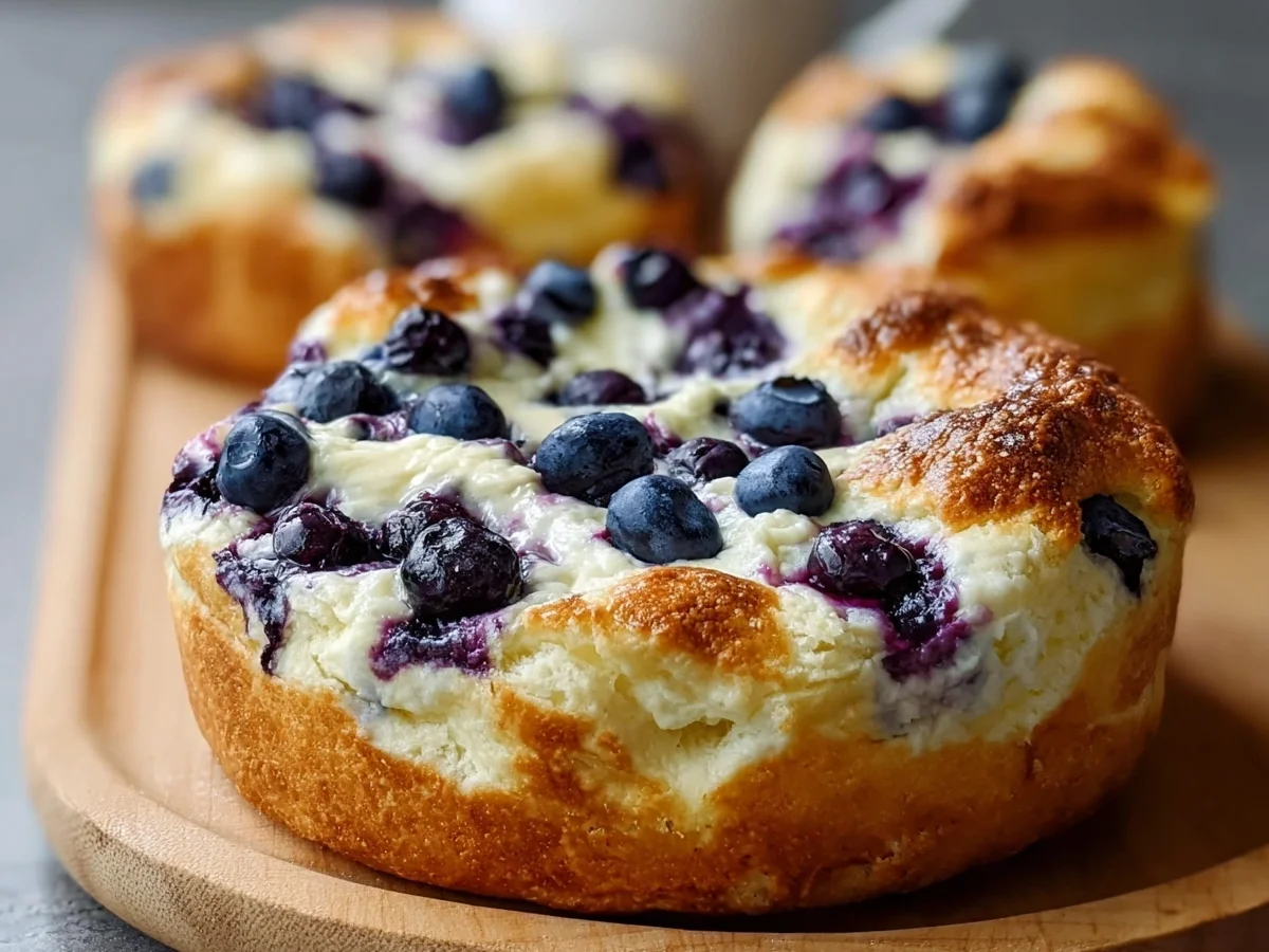 Fluffy High Protein Cottage Cheese Blueberry Cloud Bread - Image 1
