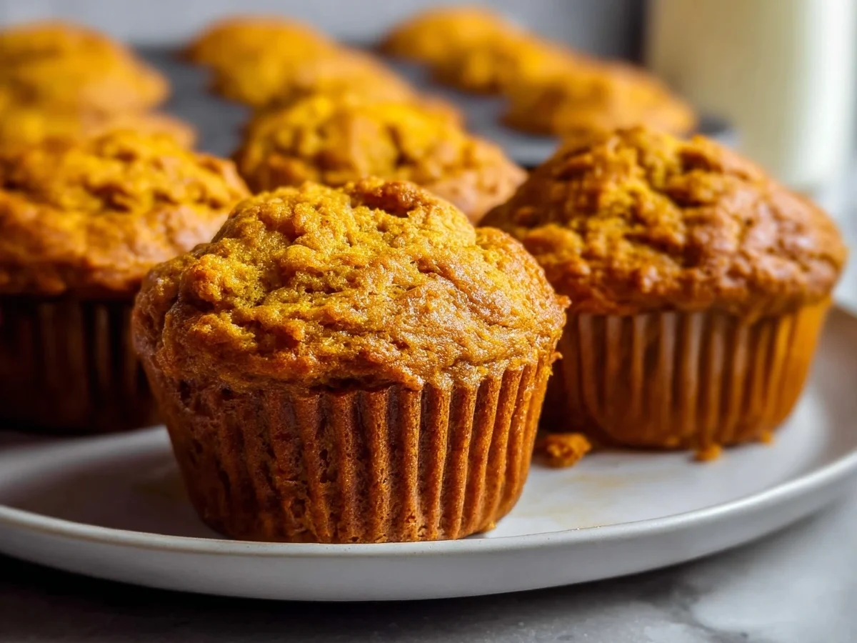 Fluffy High Protein Pumpkin Muffins with Greek Yogurt - Image 1