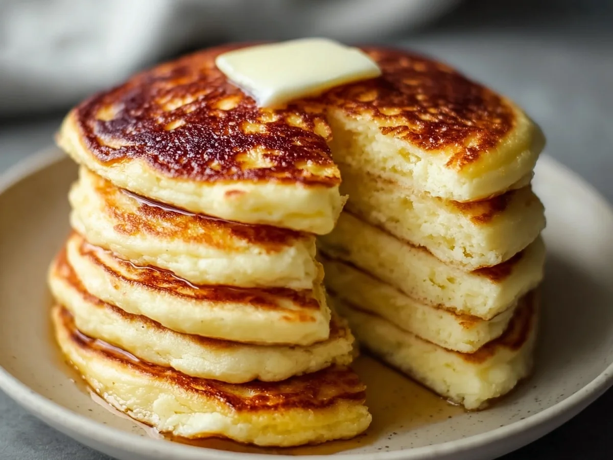 Fluffy Low Carb Flourless Cottage Cheese Pancakes - Image 1