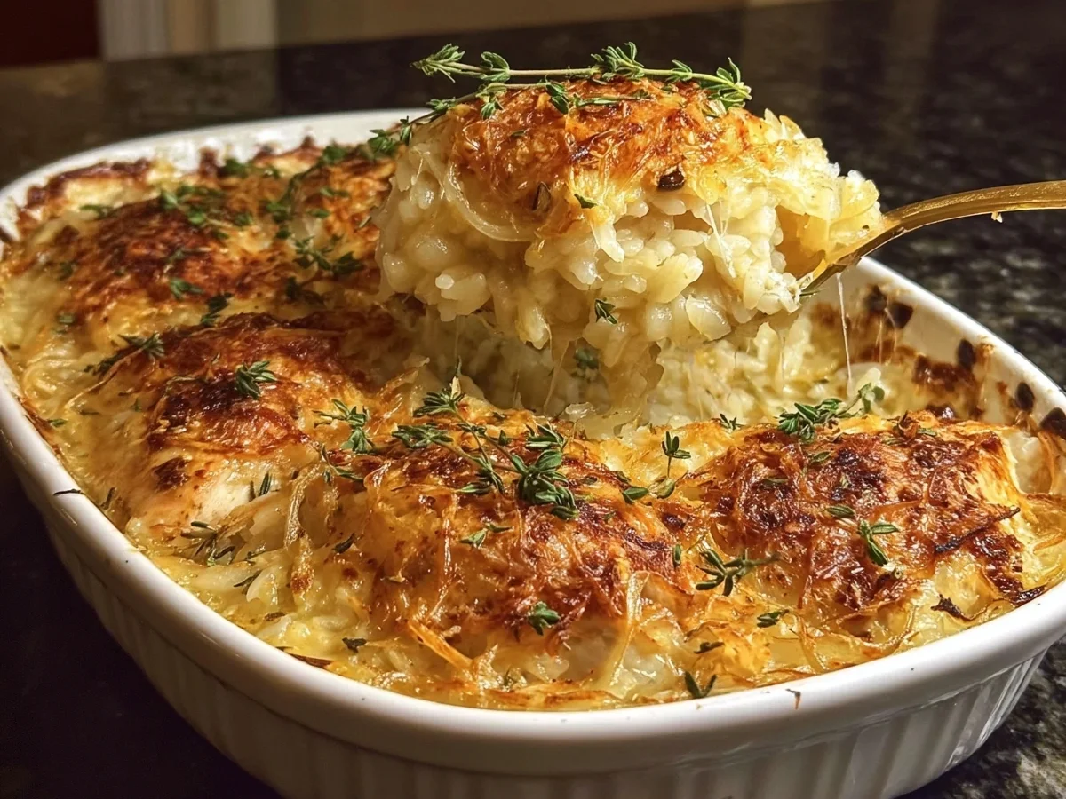 French Onion Chicken Rice Bake: Easy Weeknight Dinner - Image 1