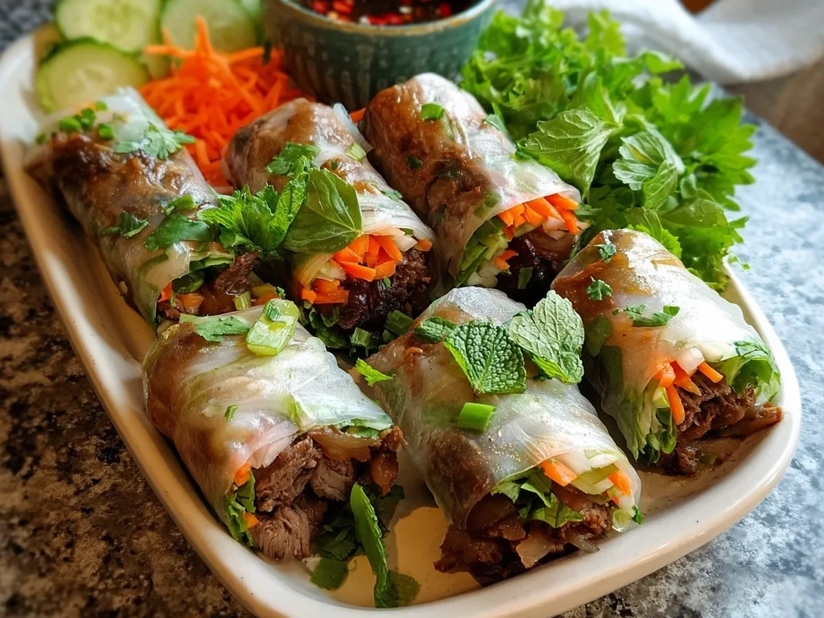 Fresh Thai Basil Beef Rolls: Quick Appetizer - Image 1