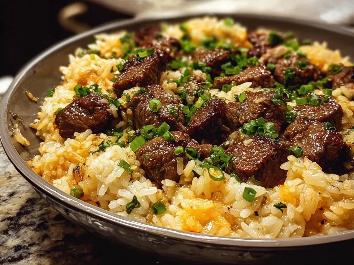 Garlic Butter Beef Rice: Quick One-Pan Dinner Recipe - Image 1