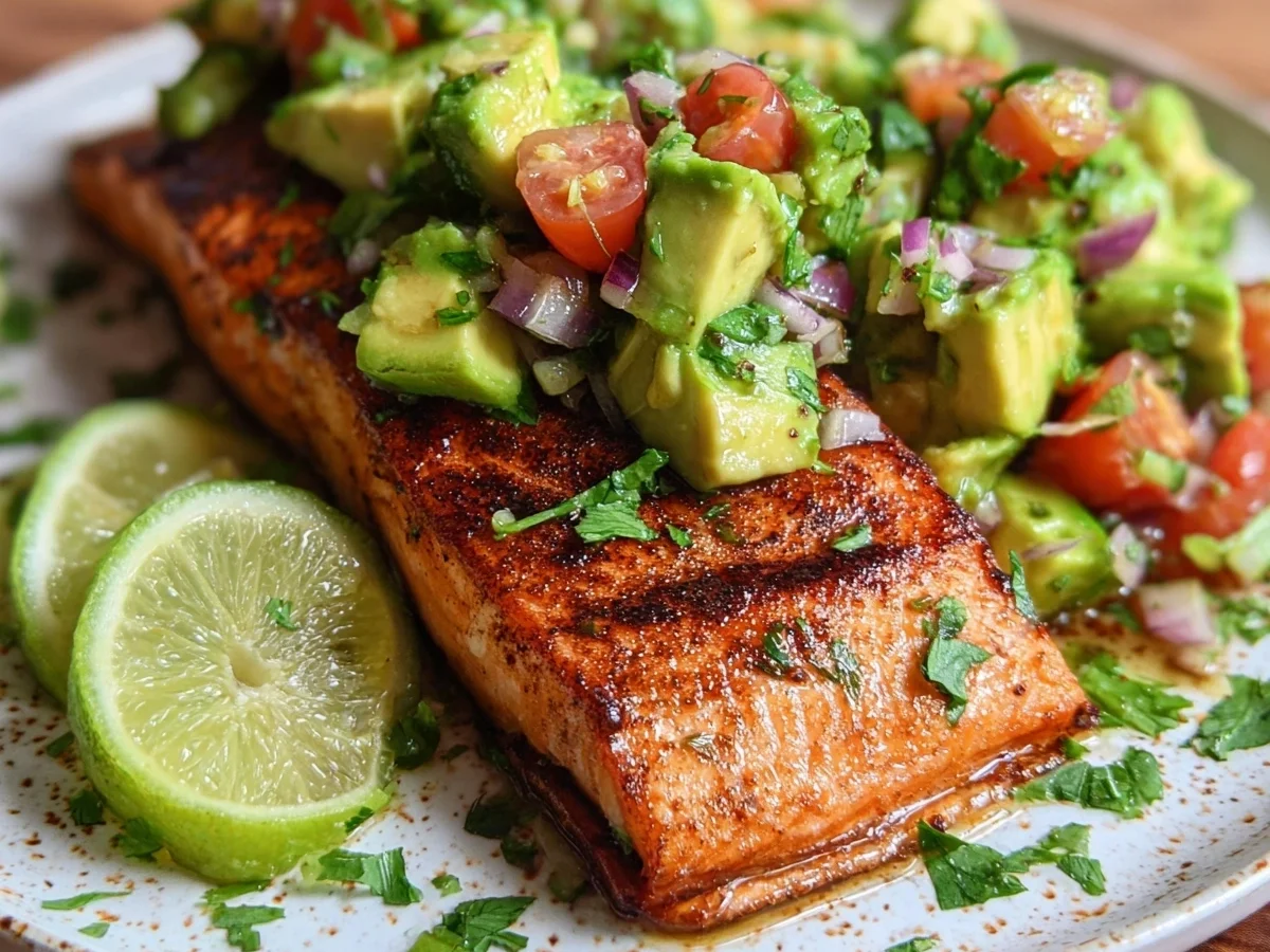 Grilled Salmon with Avocado Salsa: Low-Carb Meal - Image 1
