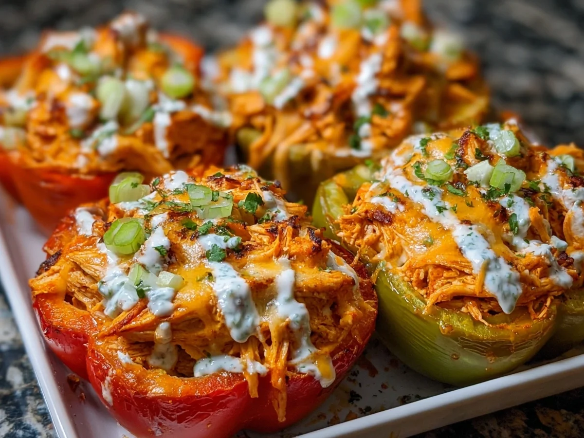 High-Protein Buffalo Chicken Stuffed Peppers Recipe - Image 1
