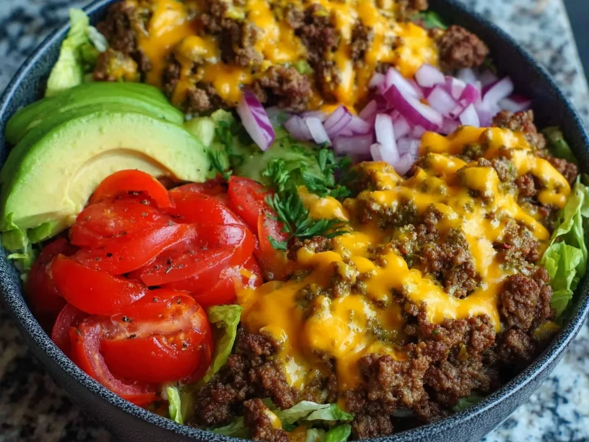 High Protein Cheeseburger Bowls | Low Carb Meal Prep - Image 1