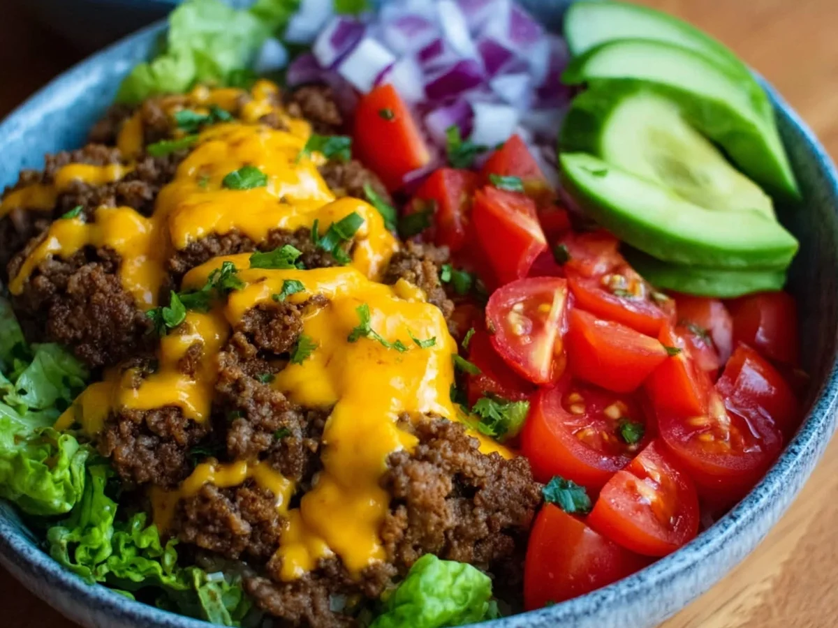 High Protein Cheeseburger Bowls | Low Carb Meal Prep - Image 2