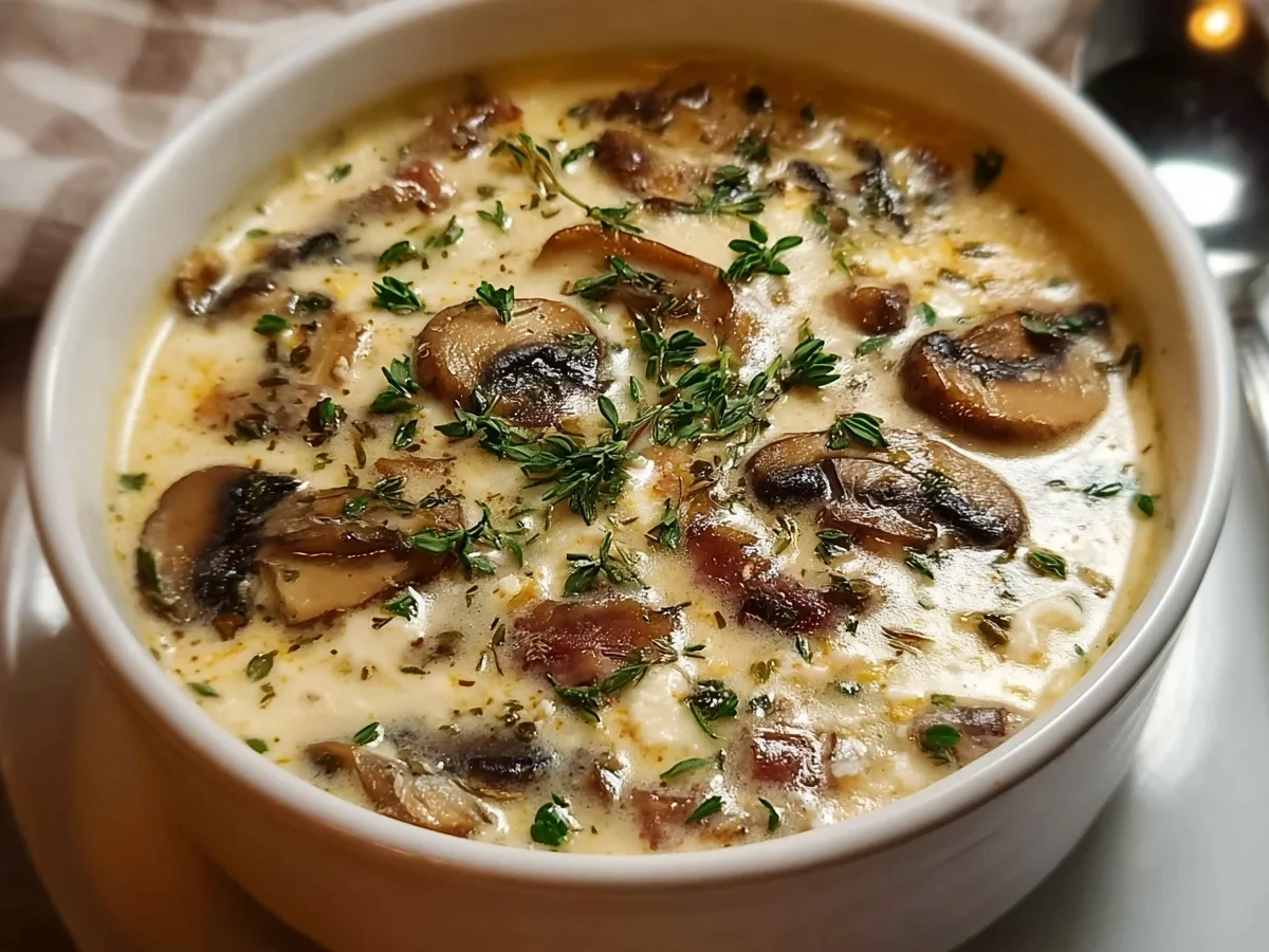 High-Protein Creamy Cottage Cheese Mushroom Soup - Image 1