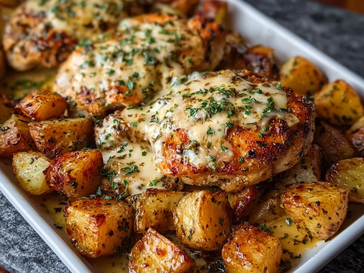 High Protein Crispy Garlic Cheesy Chicken & Potatoes - Image 1
