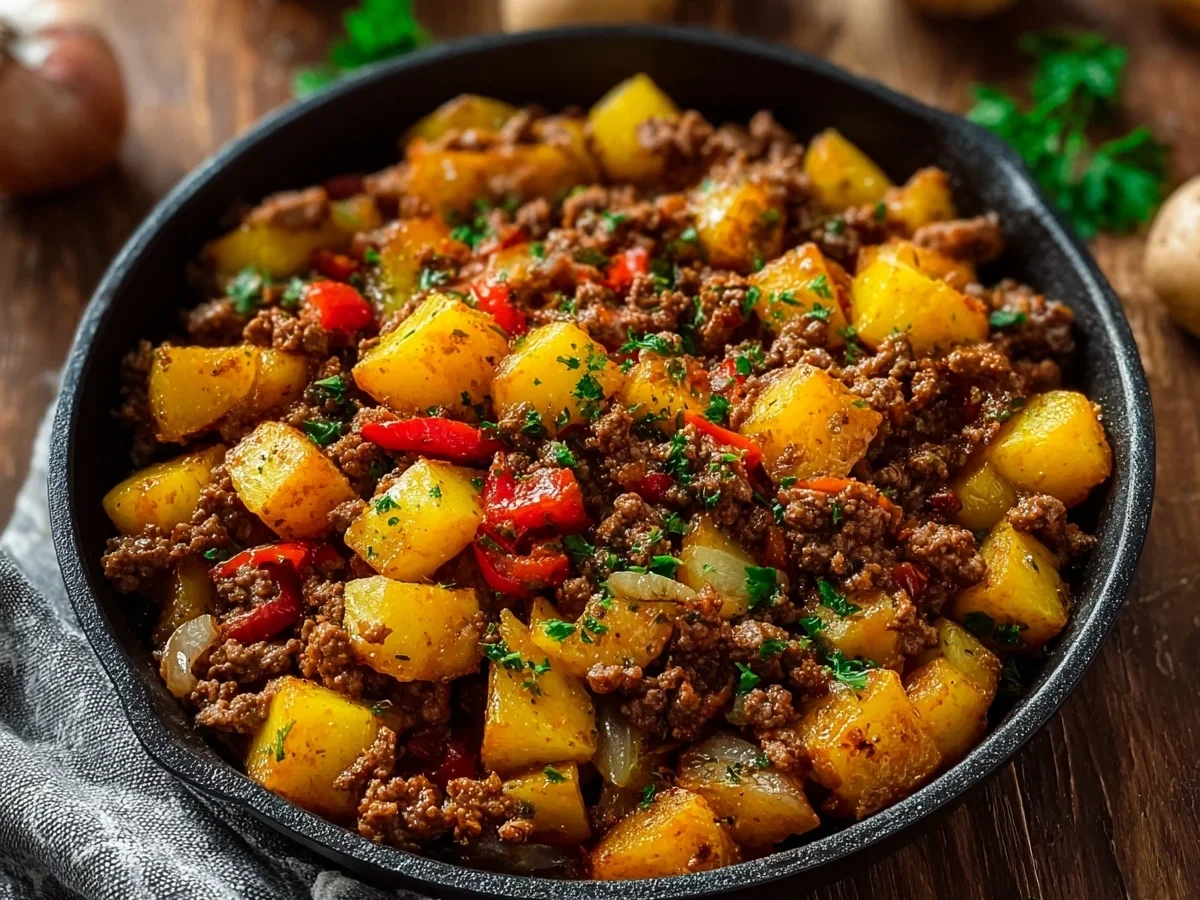High Protein Ground Beef & Potatoes One-Pan Meal Prep - Image 1
