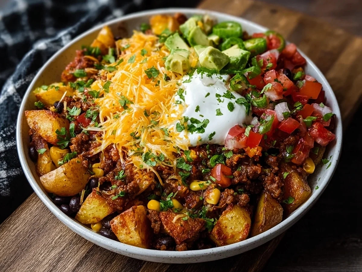 High-Protein Loaded Potato Taco Bowl Meal Prep - Image 1