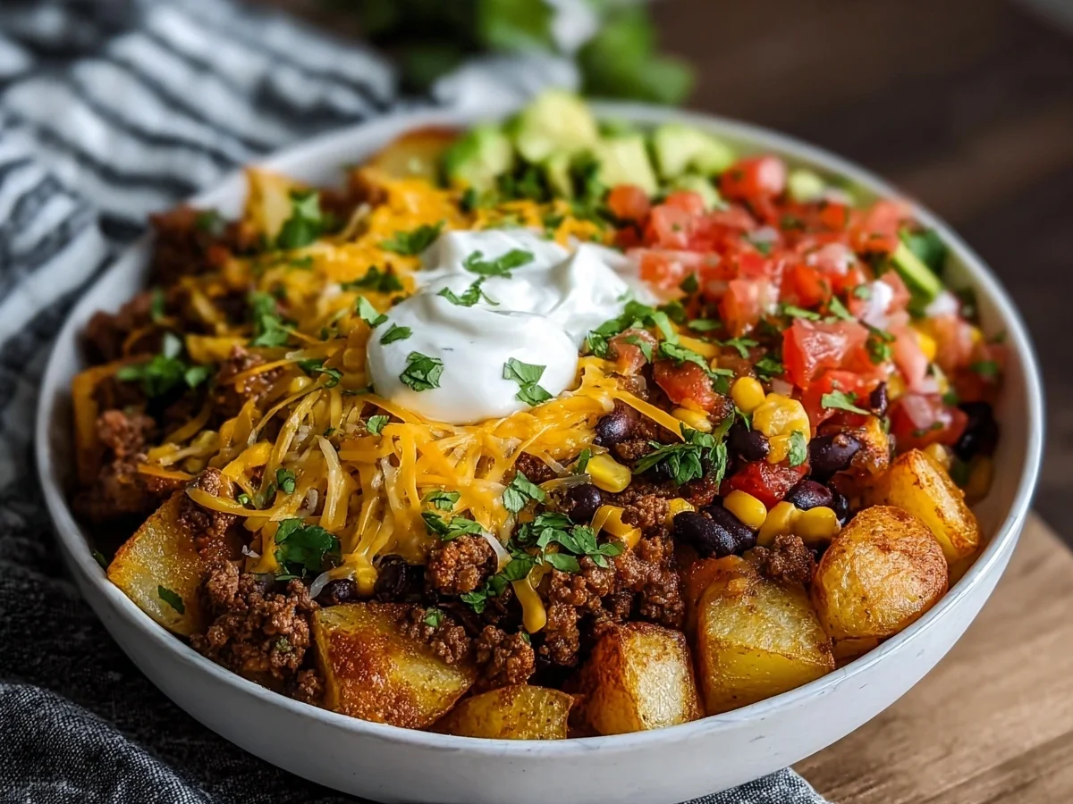 High-Protein Loaded Potato Taco Bowl Meal Prep - Image 2