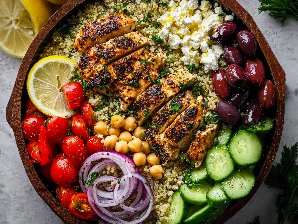 High Protein Mediterranean Chicken Bowl Meal Prep - Image 1