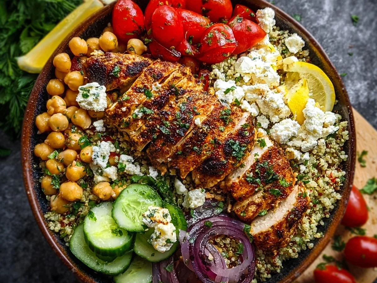 High Protein Mediterranean Chicken Bowl Meal Prep - Image 2
