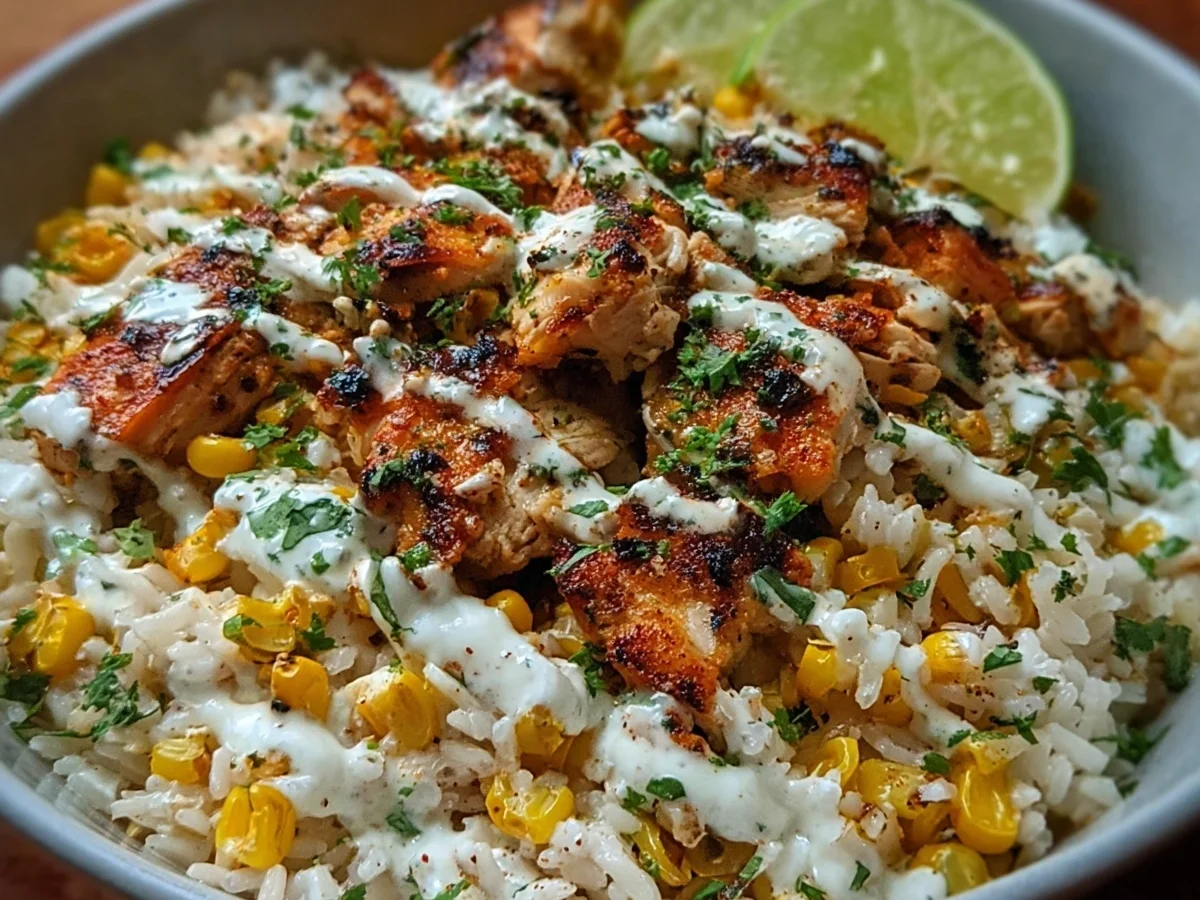 High Protein Street Corn Chicken Rice Bowl - Image 1