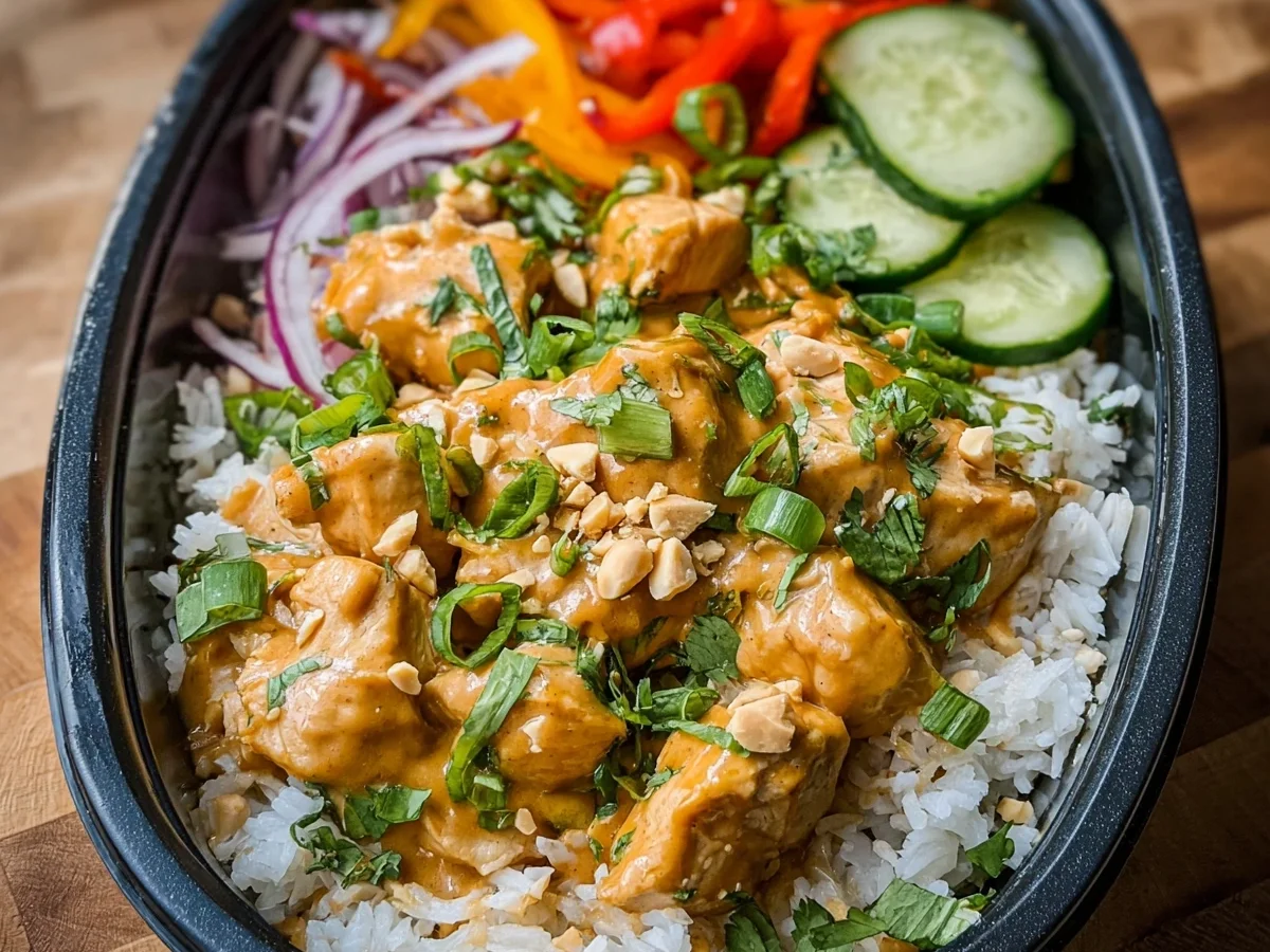 High Protein Thai Peanut Chicken Bowl - Image 2