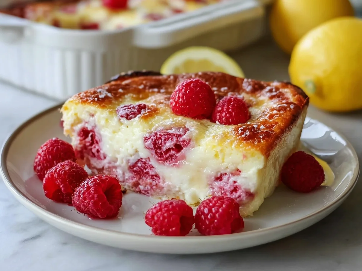 Lemon Raspberry Cottage Cheese Bake: Decadent & Easy - Image 1