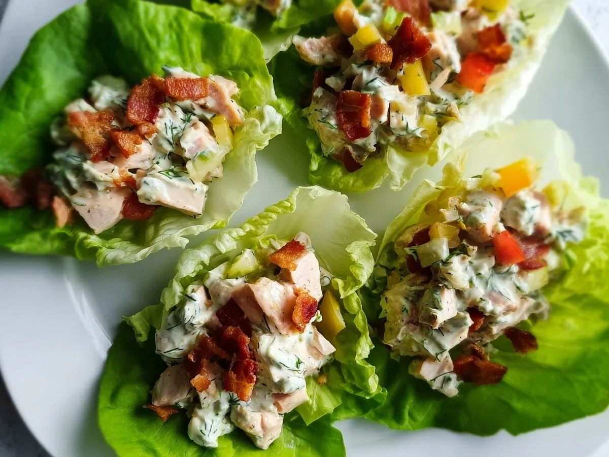 Low Carb Chicken Turkey Ham Ranch Lettuce Wraps Meal Prep - Image 2