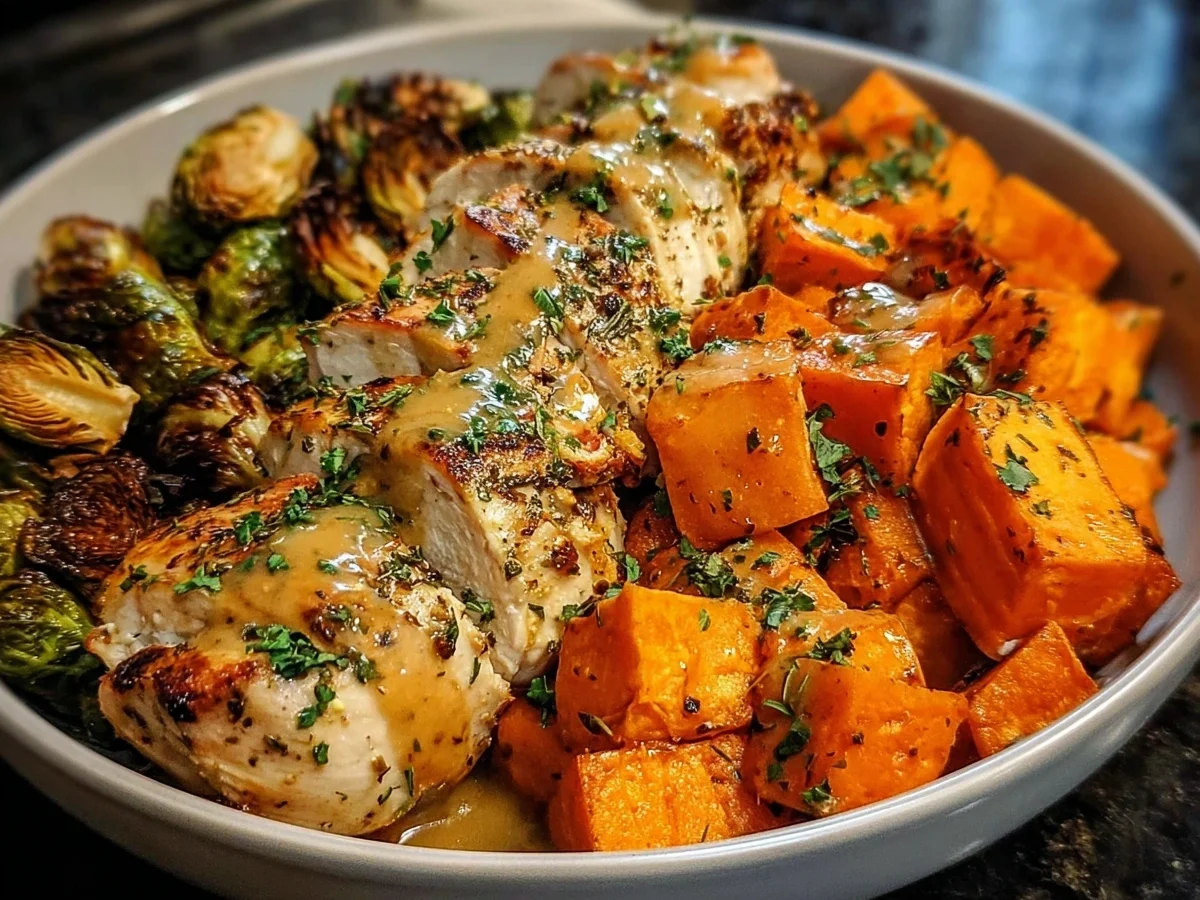 Maple Dijon Chicken Sweet Potato Bowls for Meal Prep - Image 1