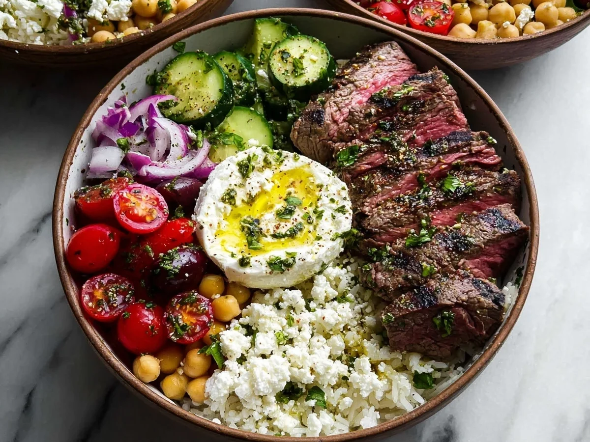 Mediterranean Steak Bowls: High-Protein Dinner - Image 1
