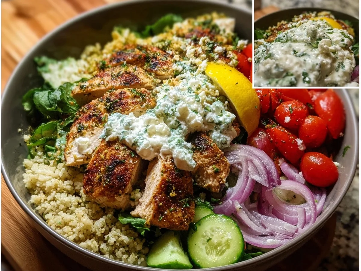 Protein Greek Chicken Power Bowl with Tzatziki - Image 1