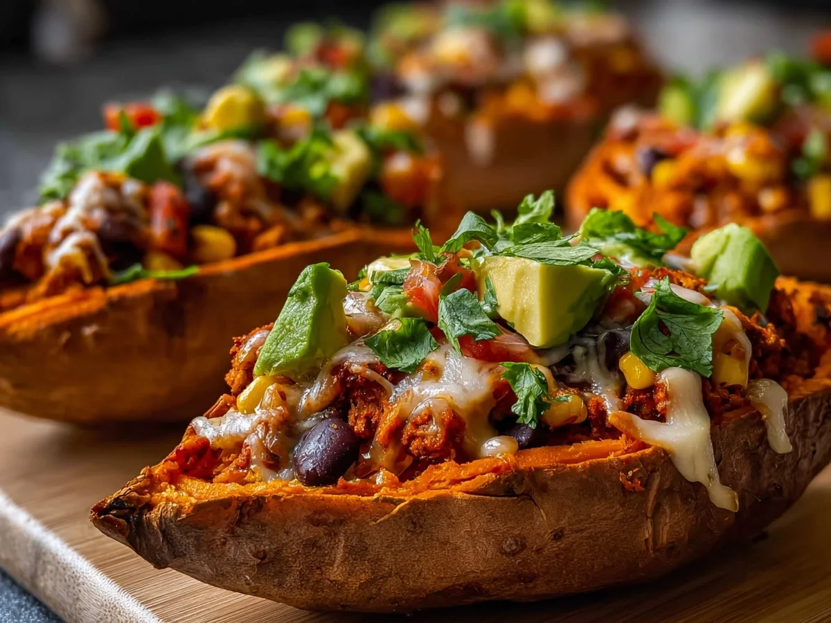 Protein Loaded Sweet Potato Boats: Hearty & Healthy Meal - Image 1