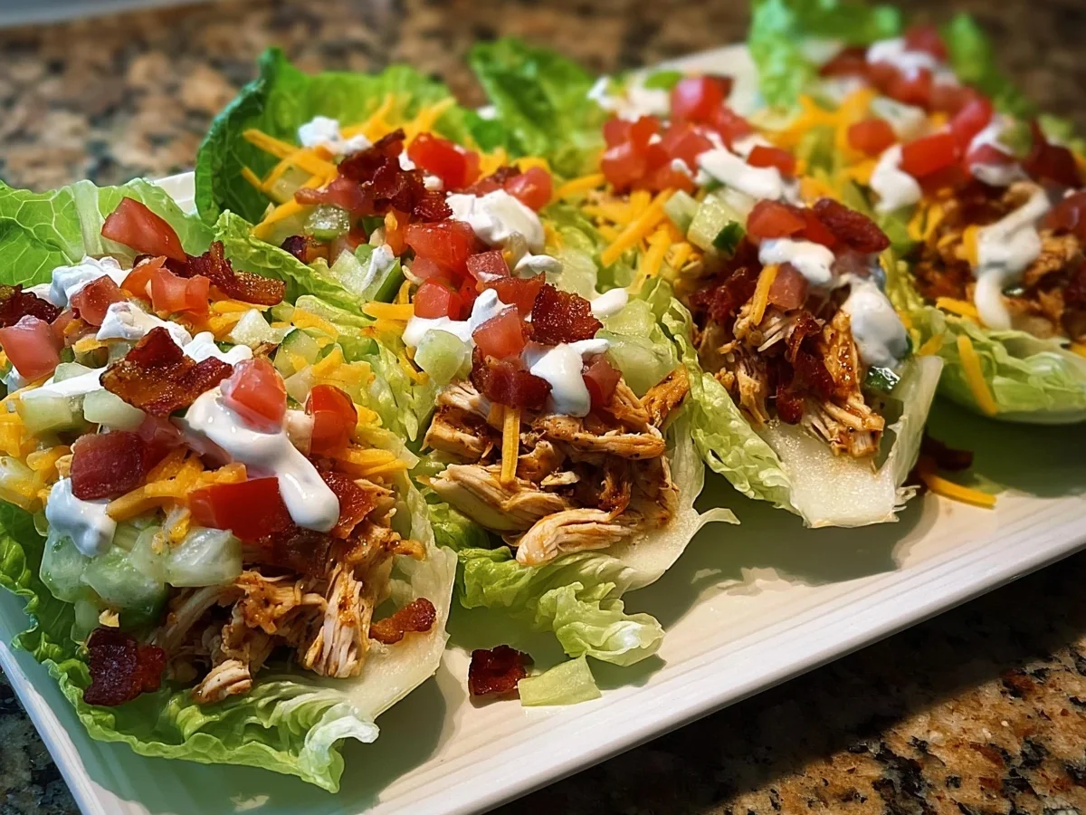 Quick Low-Carb Chicken Turkey Ham Ranch Lettuce Boats - Image 1