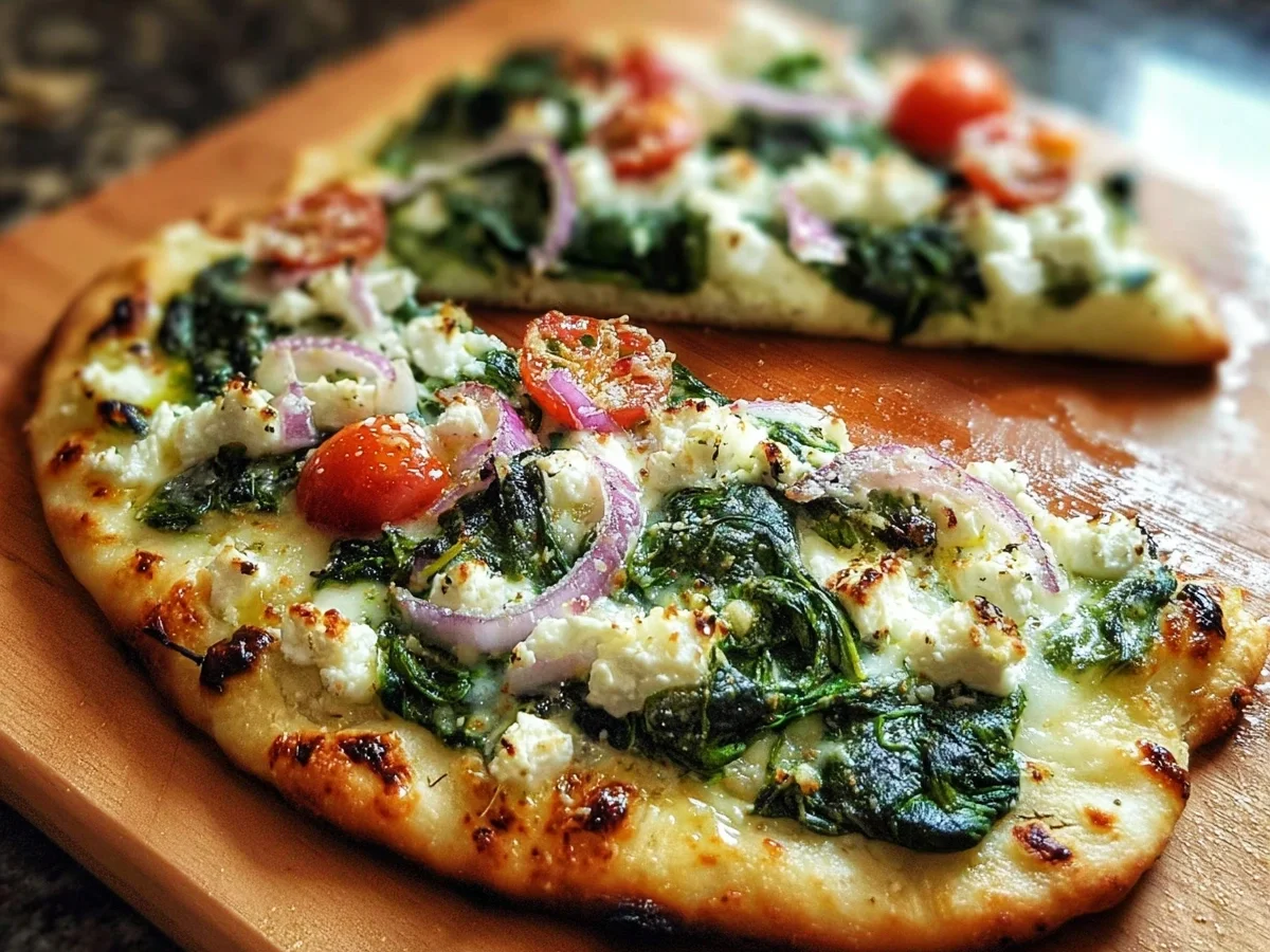 Quick Spinach Feta Flatbread Pizza: Mediterranean - Image 2