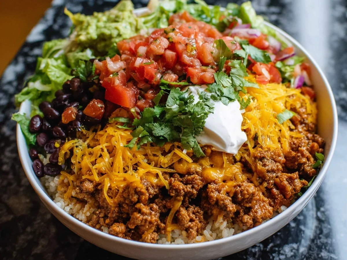Quick Taco Rice Bowl: Easy Weeknight Dinner Recipe - Image 1