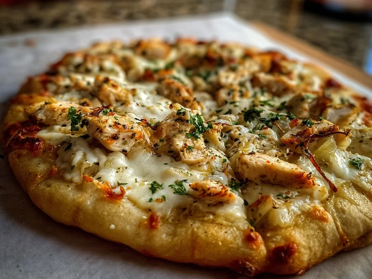 Roasted Garlic White Chicken Pizza: High Protein - Image 1