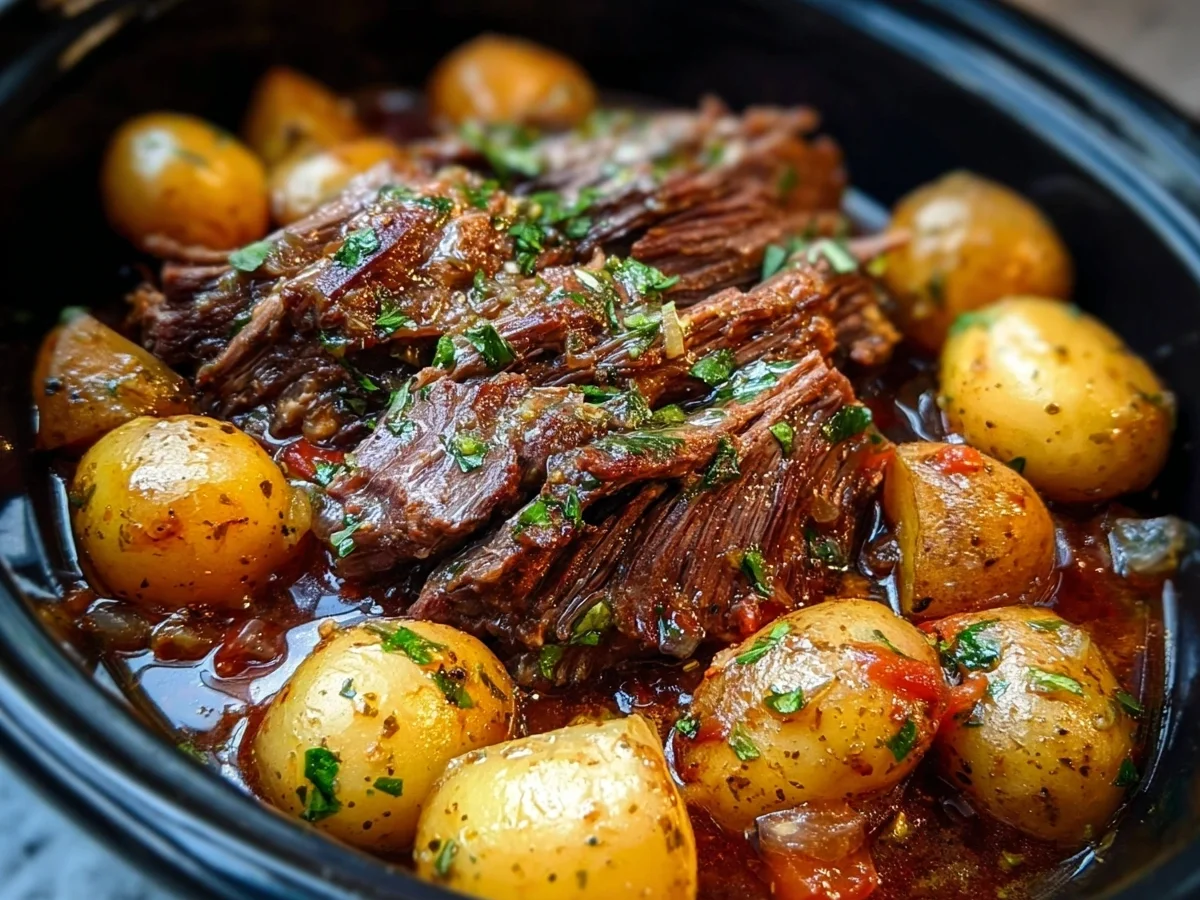 Slow Cooker Garlic Butter Beef & Potatoes Recipe - Image 1