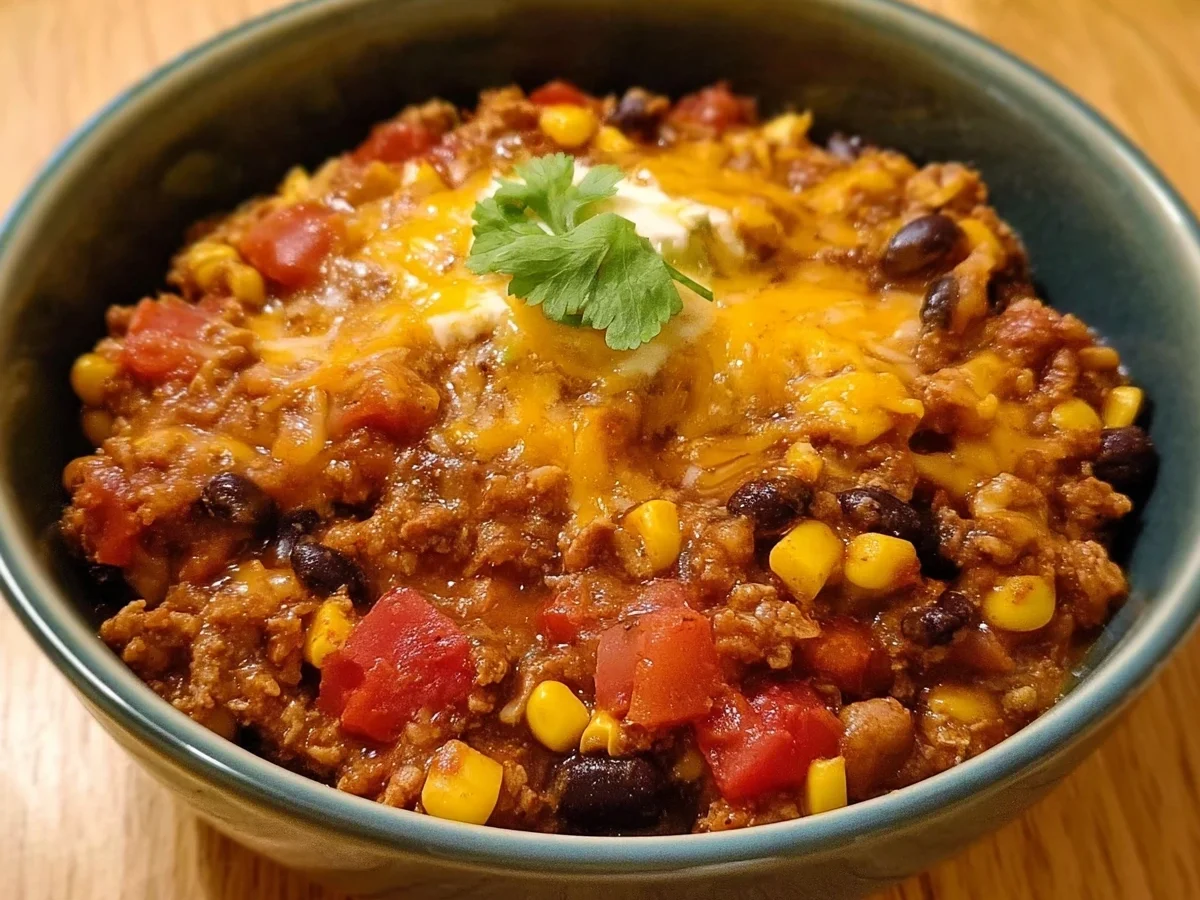 Slow Cooker Taco Casserole: Easy Protein Packed Dinner - Image 1