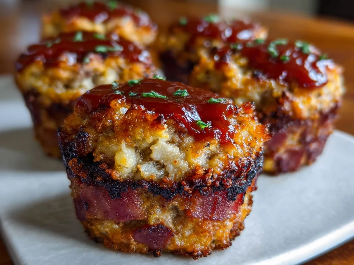 Smoky BBQ Turkey Ham Meatloaf Cupcakes - Image 1