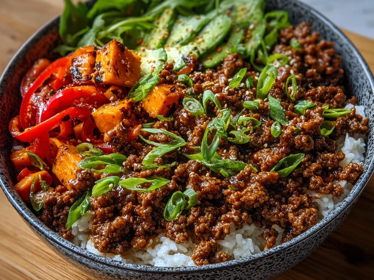 Spicy Ground Beef Hot Honey Bowl: Easy Meal Prep - Image 1