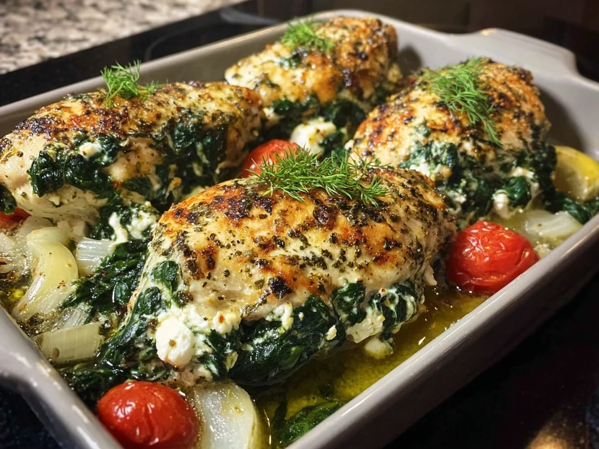 Spinach Feta Baked Chicken: One-Pan Greek Delight - Image 2