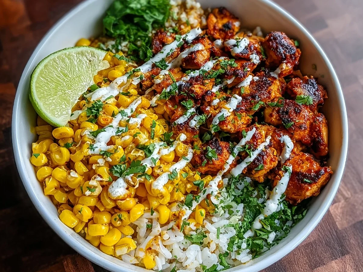 Street Corn Chicken Rice Bowl: High Protein Meal Prep - Image 1