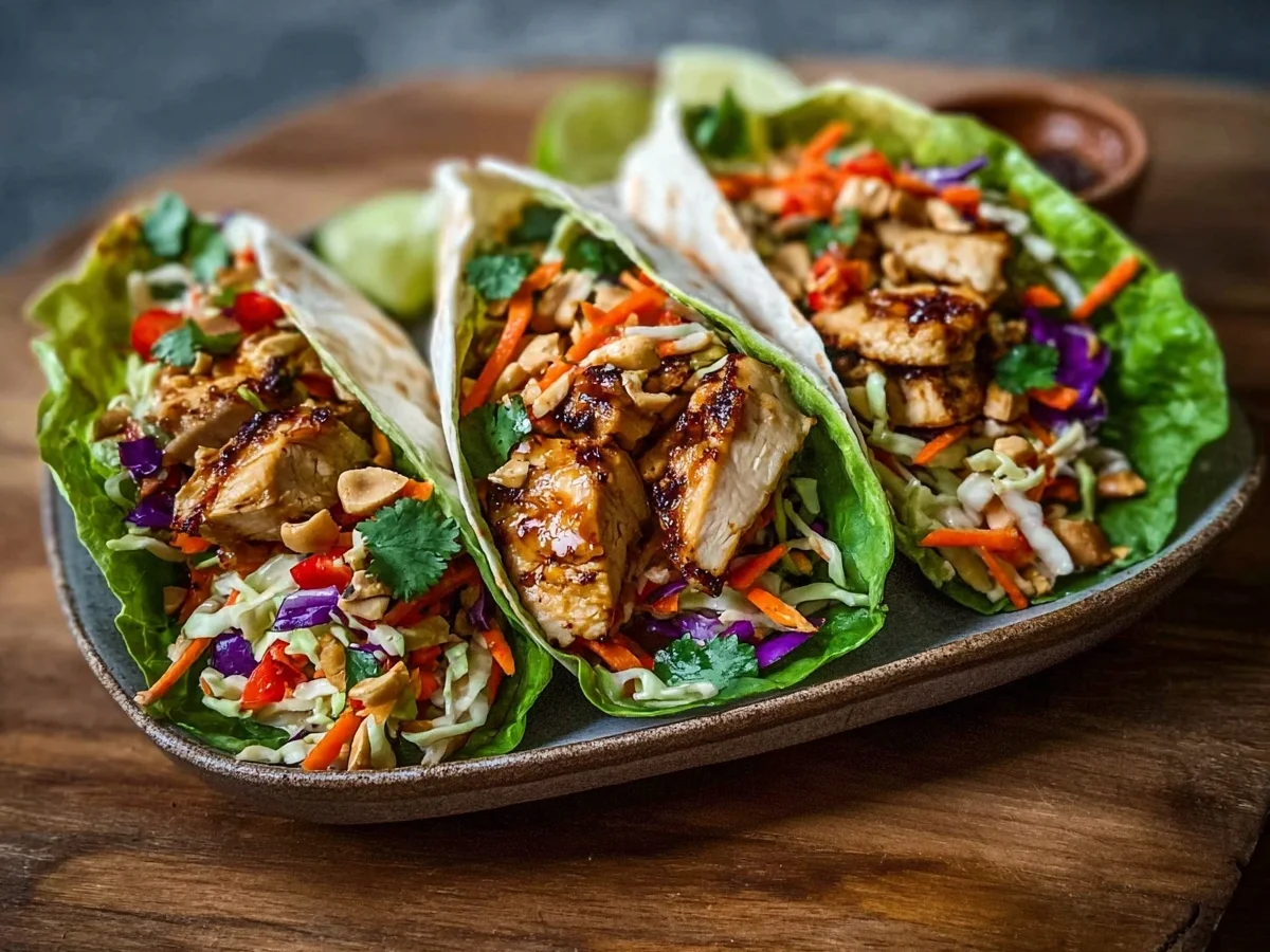 Thai Chicken Wraps with Crunchy Asian Slaw - Image 1