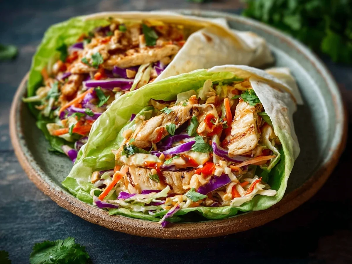 Thai Chicken Wraps with Crunchy Asian Slaw - Image 2