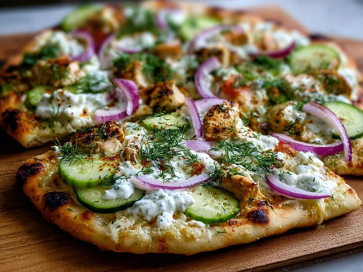 Tzatziki Chicken Naan Pizza: Healthy, Quick Dinner - Image 1