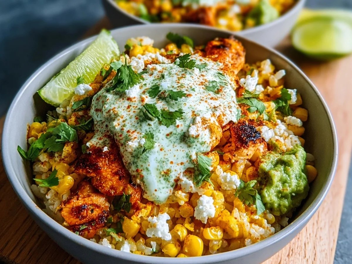 30-Minute Street Corn Chicken Rice Bowl - Featured Image