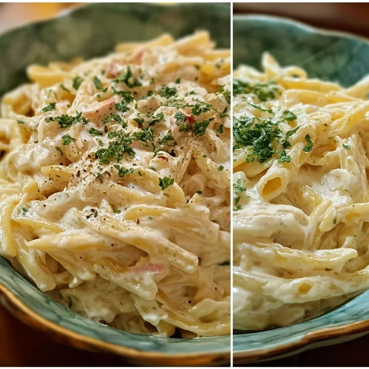 Creamy Cottage Cheese Alfredo Pasta Dinner