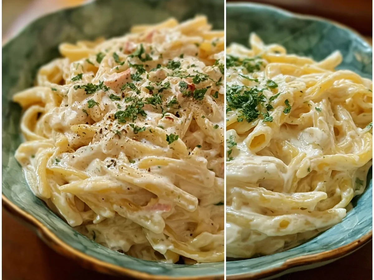 Creamy Cottage Cheese Alfredo Pasta Dinner - Featured Image