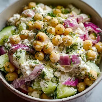 Creamy Cottage Cheese Chickpea Salad: 30-Min Meal Prep