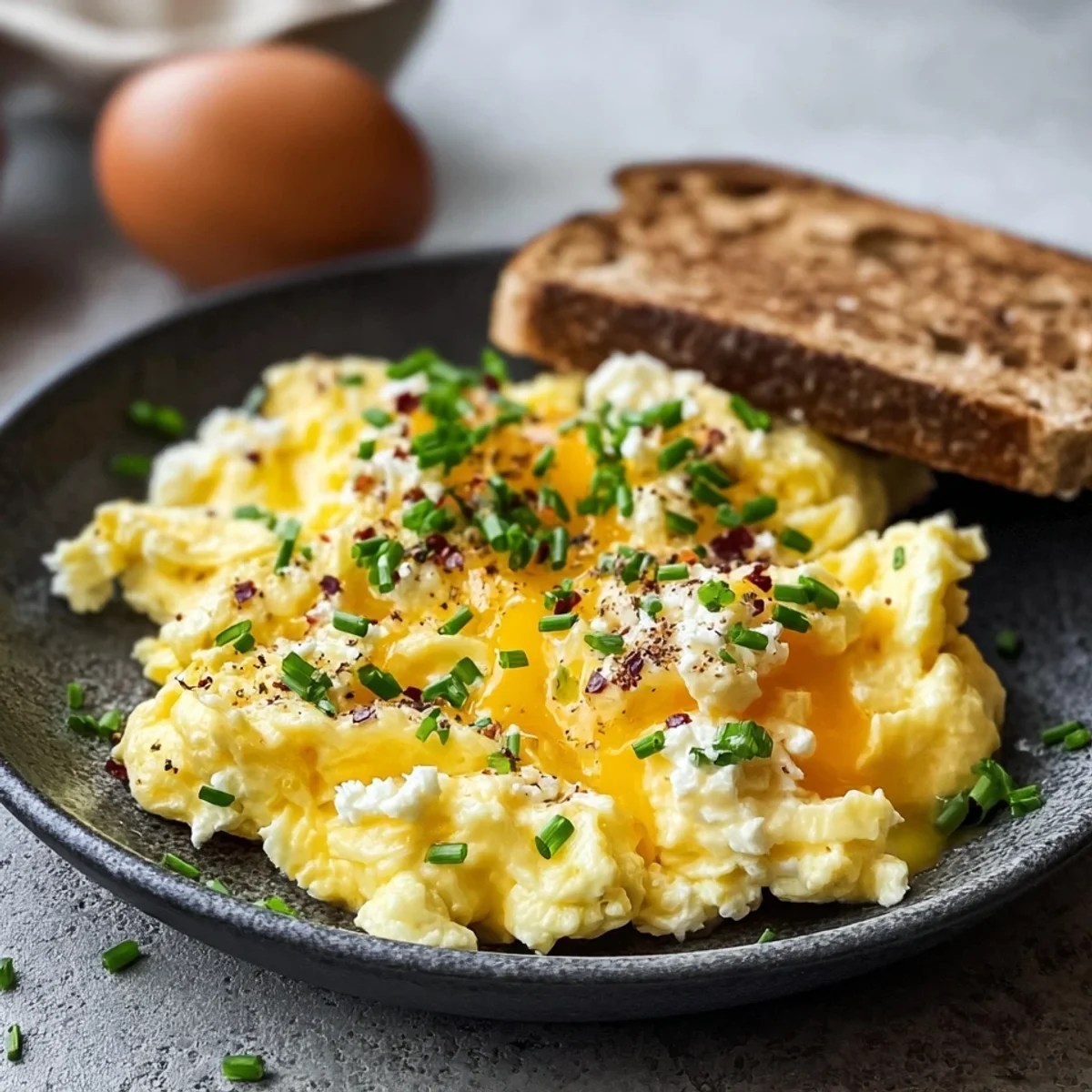 Creamy Scrambled Eggs with Cottage Cheese