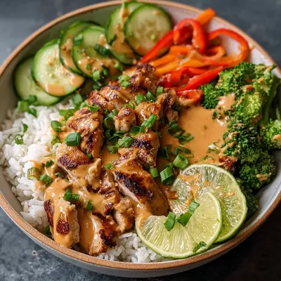Creamy Thai Peanut Chicken Buddha Bowl Recipe