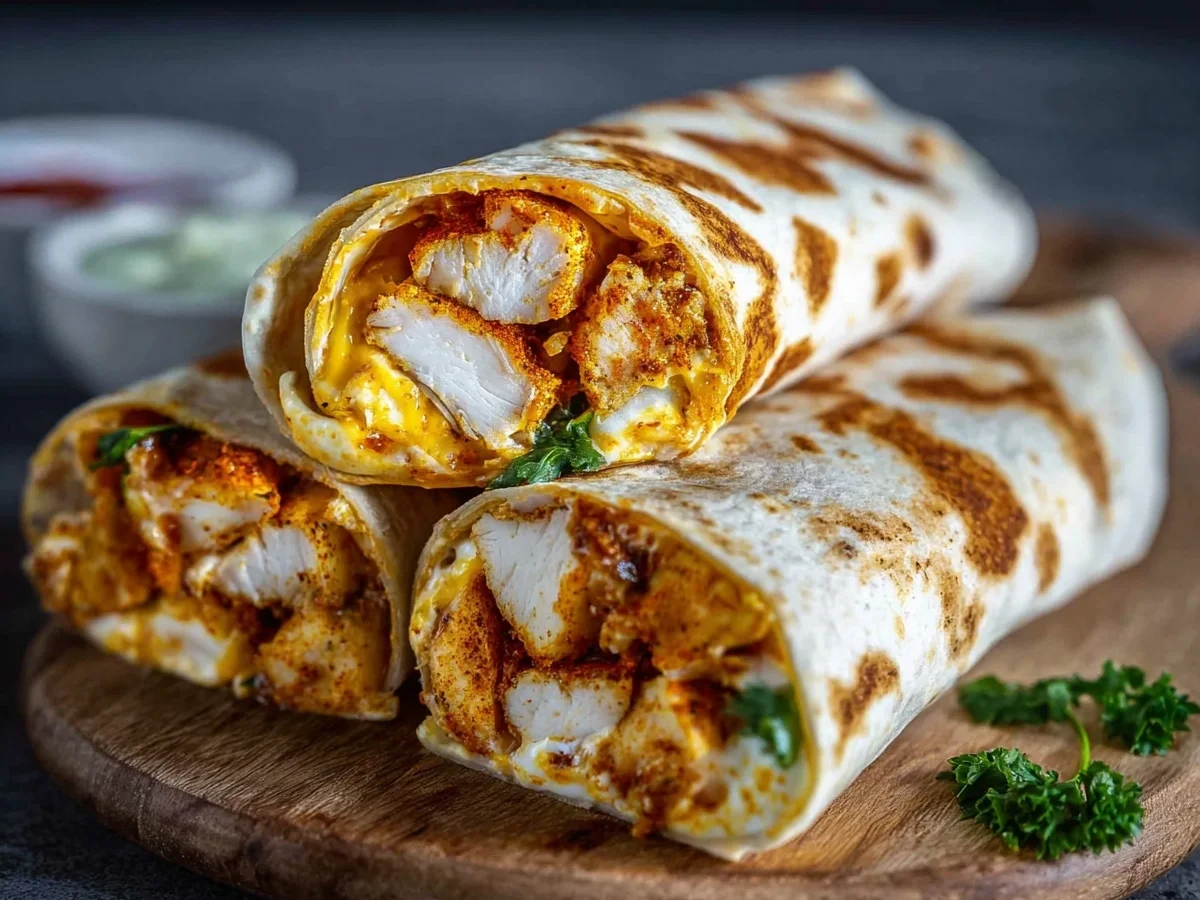 Crispy Air Fryer Chicken & Mozzarella Wraps - Featured Image